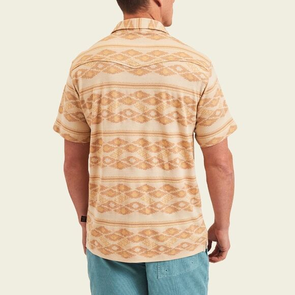 Howler Brothers NWT Ranchero Polo Small Taki Jacquard Brown Rice - Picture 4 of 5